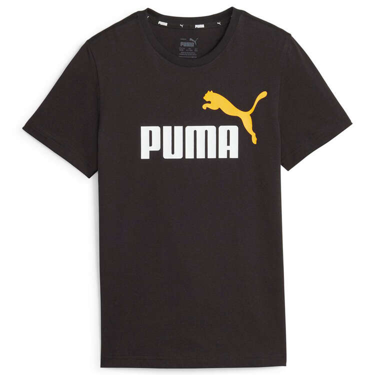 Puma Kids Essential Plus Colour Logo Tee, Black, rebel_hi-res