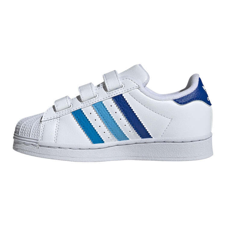 adidas Originals Superstar PS Kids Casual Shoes White/Blue US 11, White/Blue, rebel_hi-res
