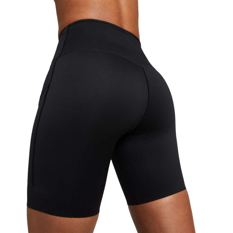 Nike Womens Go Firm-Support High-Waisted 8 Inch Biker Shorts Black XS, Black, rebel_hi-res