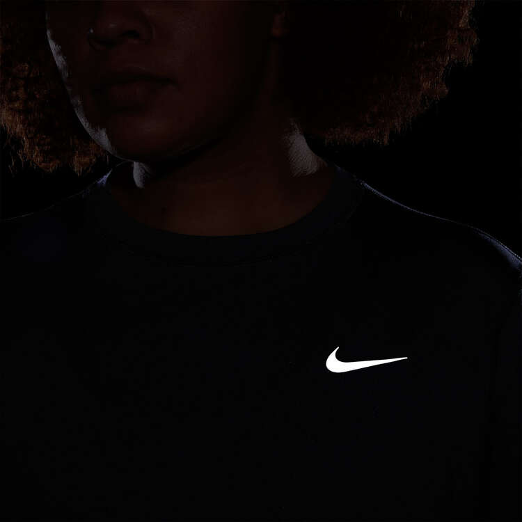 Nike Womens Running Crew Top (Plus Size), Black, rebel_hi-res
