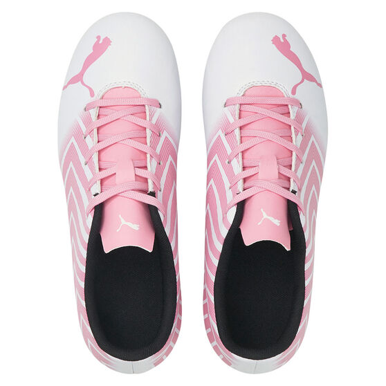 Puma Tacto 2 Kids Football Boots, White/Pink, rebel_hi-res