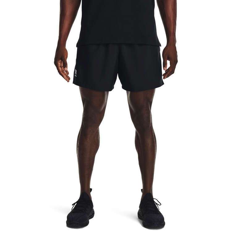 Under Armour Mens UA Essential Volley Shorts, Black, rebel_hi-res