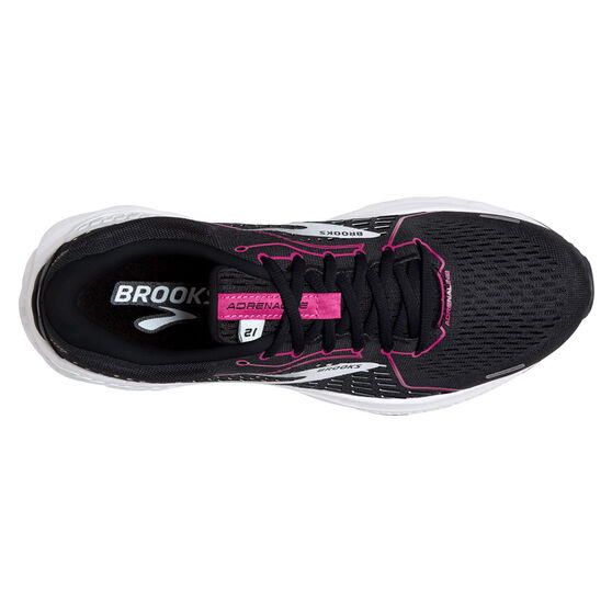 Brooks Adrenaline GTS 21 Womens Running Shoes, Black/Pink, rebel_hi-res