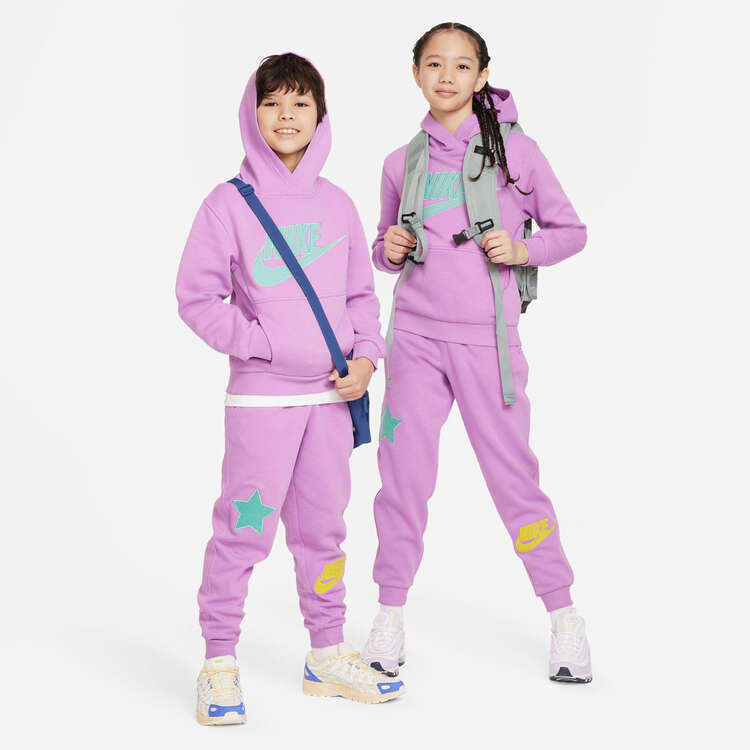 Nike Kids Sportswear Club Fleece Patch Hoodie Pink XS, Pink, rebel_hi-res