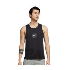 Nike Mens Dri-FIT Miler Wild Run Graphic Tank Black S, Black, rebel_hi-res