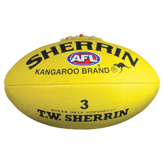 Sherrin Synthetic Australian Rules Ball, Yellow, rebel_hi-res