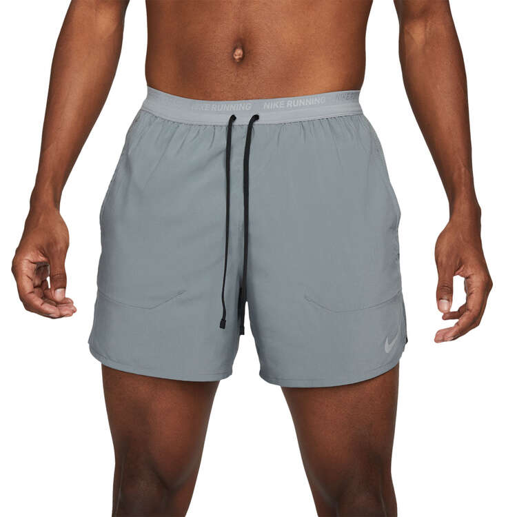 Nike Mens Dri-FIT Stride 5inch Running Shorts Grey S, Grey, rebel_hi-res