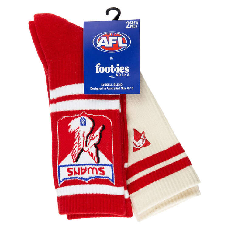 Sydney Swans Icons 2 Pack Sneaker Socks, , rebel_hi-res