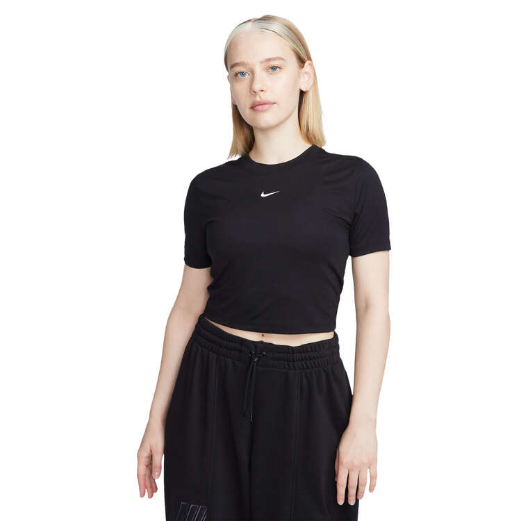 Nike Womens Sportswear Essential Crop Tee Black XS, Black, rebel_hi-res