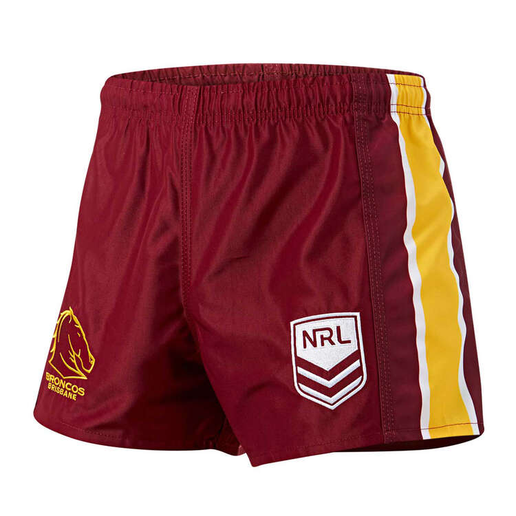 Brisbane Broncos Mens Home Supporter Shorts Maroon S, Maroon, rebel_hi-res