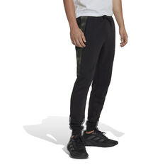adidas Mens Essentials Camo Print Fleece Pants Black XS, Black, rebel_hi-res