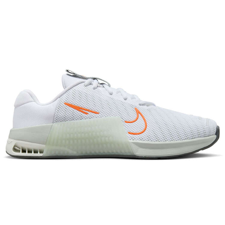 Nike Metcon 9 Mens Training Shoes White/Orange US 7, White/Orange, rebel_hi-res