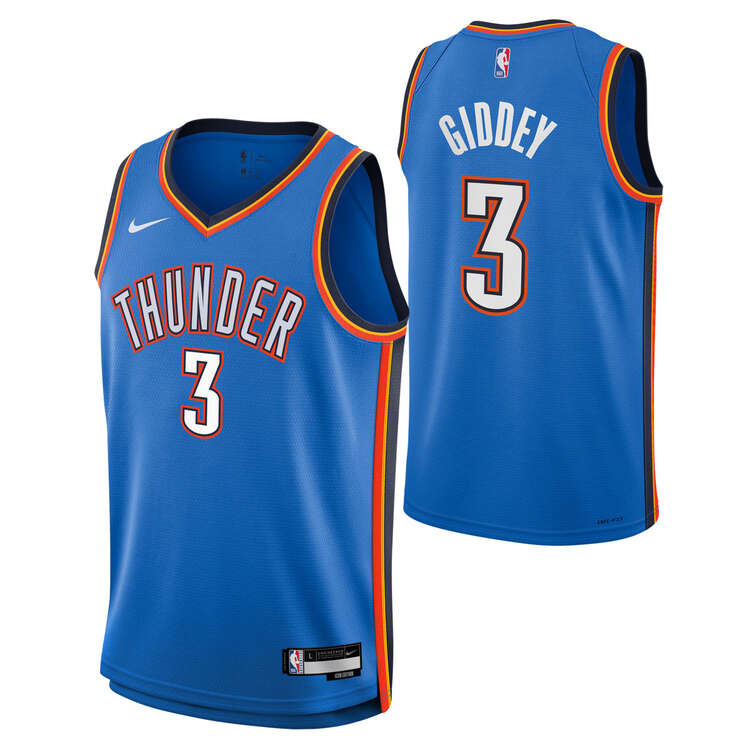 Nike Youth Oklahoma City Thunder Josh Giddey 2023/24 Icon Basketball Jersey, Blue, rebel_hi-res