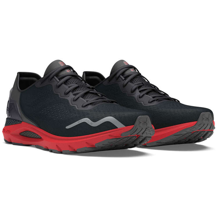 Under Armour HOVR Sonic 6 Mens Running Shoes, Black/Red, rebel_hi-res