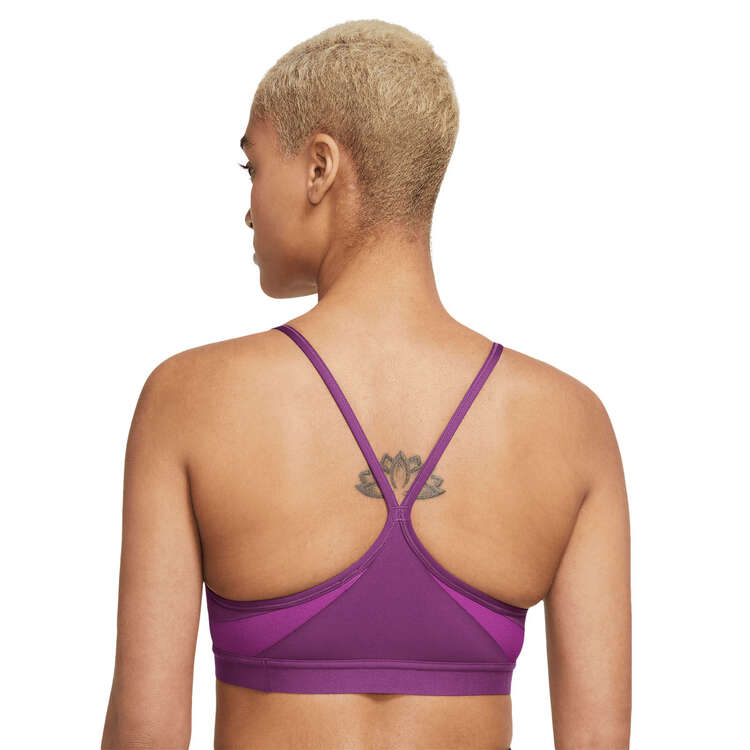 Nike Womens Dri-FIT Indy Padded Sports Bra Purple XS, Purple, rebel_hi-res