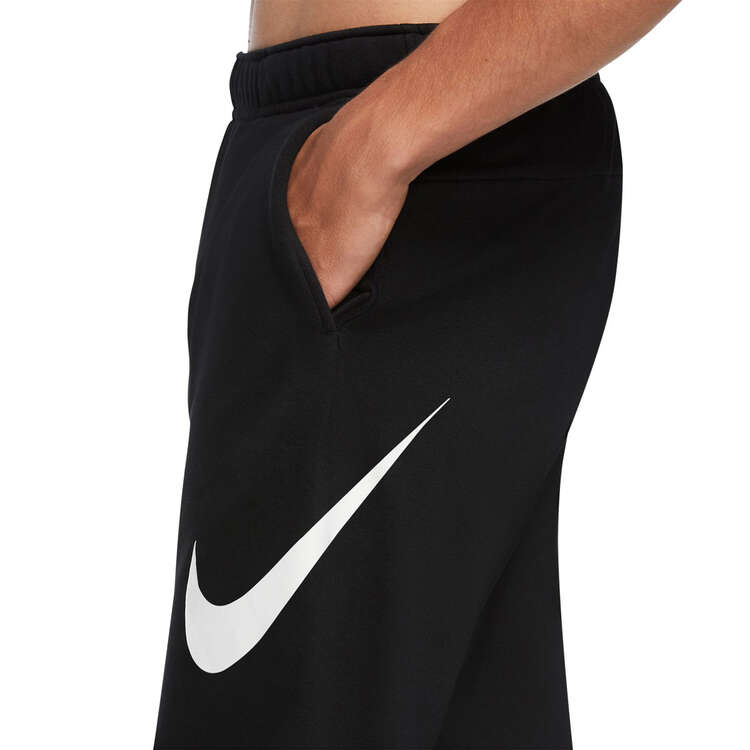 Nike Mens Dry Graphic Tapered Fitness Pants, Black/White, rebel_hi-res
