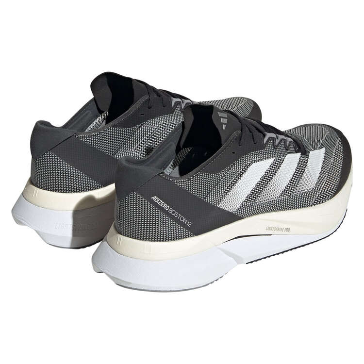 adidas Adizero Boston 12 Mens Running Shoes, Black/White, rebel_hi-res