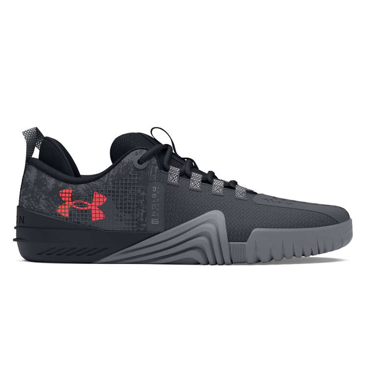 Under Armour TriBase Reign 6 Q1 Mens Training Shoes, Grey/Red, rebel_hi-res