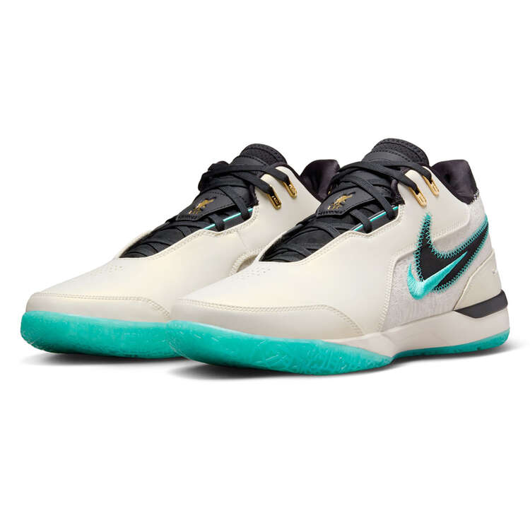 Nike LeBron James LeBron NXXT Gen AMPD Basketball Shoes, White/Teal, rebel_hi-res