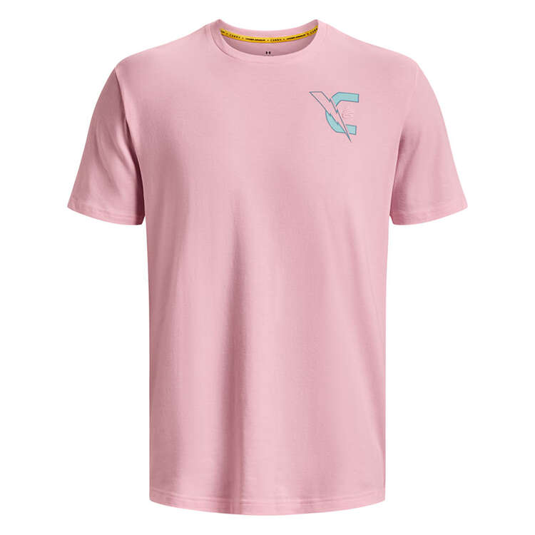 Under Armour Mens UA Curry Animated Tee Pink XL, Pink, rebel_hi-res