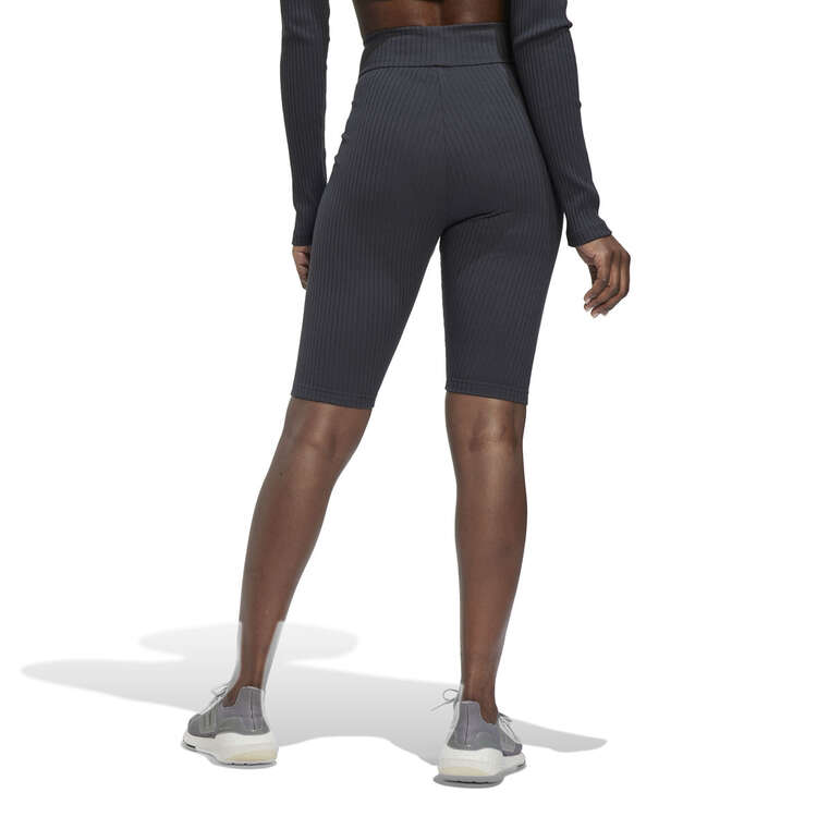 adidas Womens Studio Lounge Ribbed Shorts, Black, rebel_hi-res