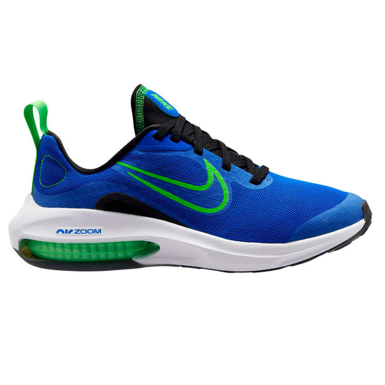 Nike Air Zoom Arcadia 2 GS Kids Running Shoes Blue/Green US 4, Blue/Green, rebel_hi-res