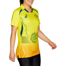 Cricket Australia 2021/22 Womens Indigenous Replica Shirt Yellow S, Yellow, rebel_hi-res