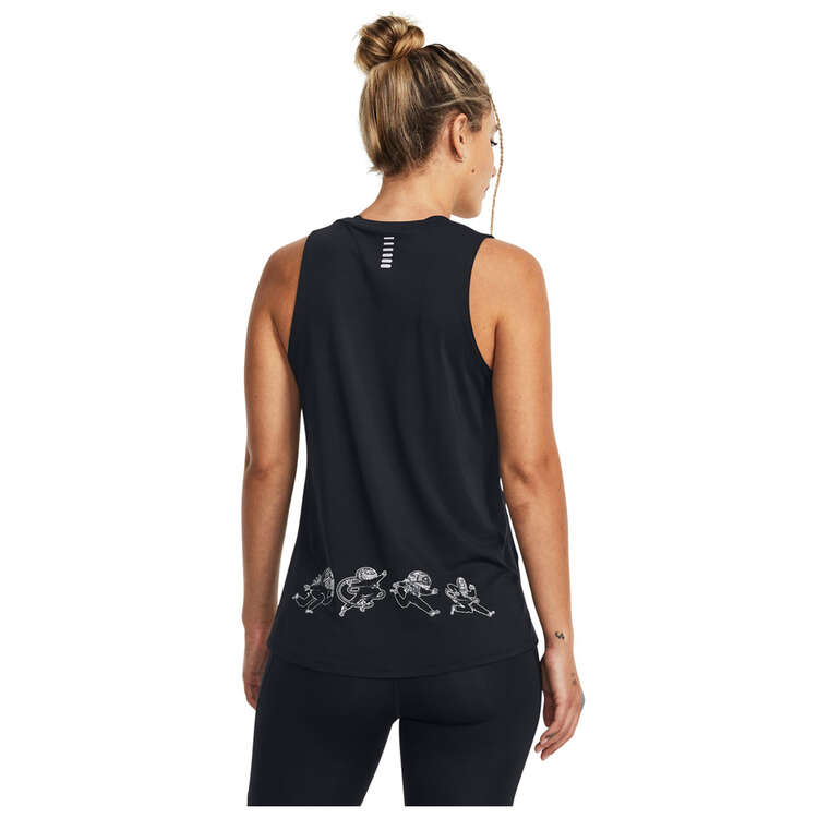 Under Armour Womens Iso-Chill Wild Tank, Black, rebel_hi-res