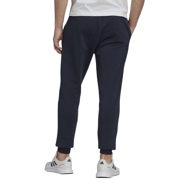 adidas Mens Essentials Feel Cozy Fleece Track Pants, Navy/White, rebel_hi-res