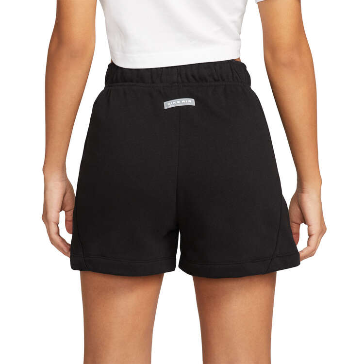 Nike Air Womens Mid-Rise Fleece Shorts, Black, rebel_hi-res