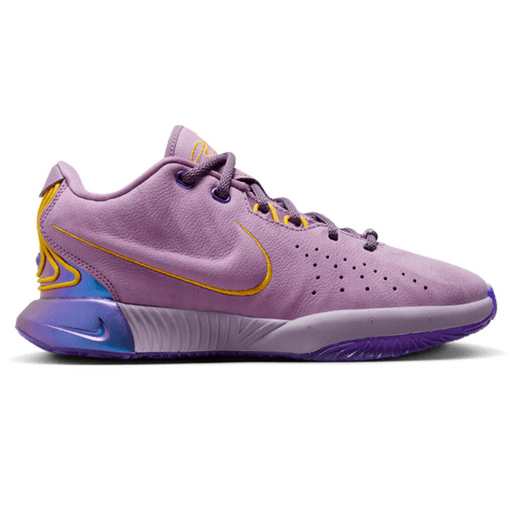 Nike LeBron 21 GS Kids Basketball Shoes Purple/Gold US 5 | Rebel Sport