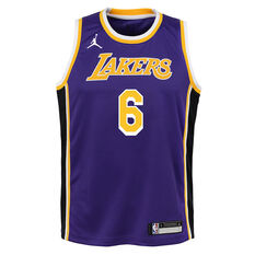 Jordan Los Angeles Lakers LeBron James Kids Statement Swingman Jersey Purple S, Purple, rebel_hi-res