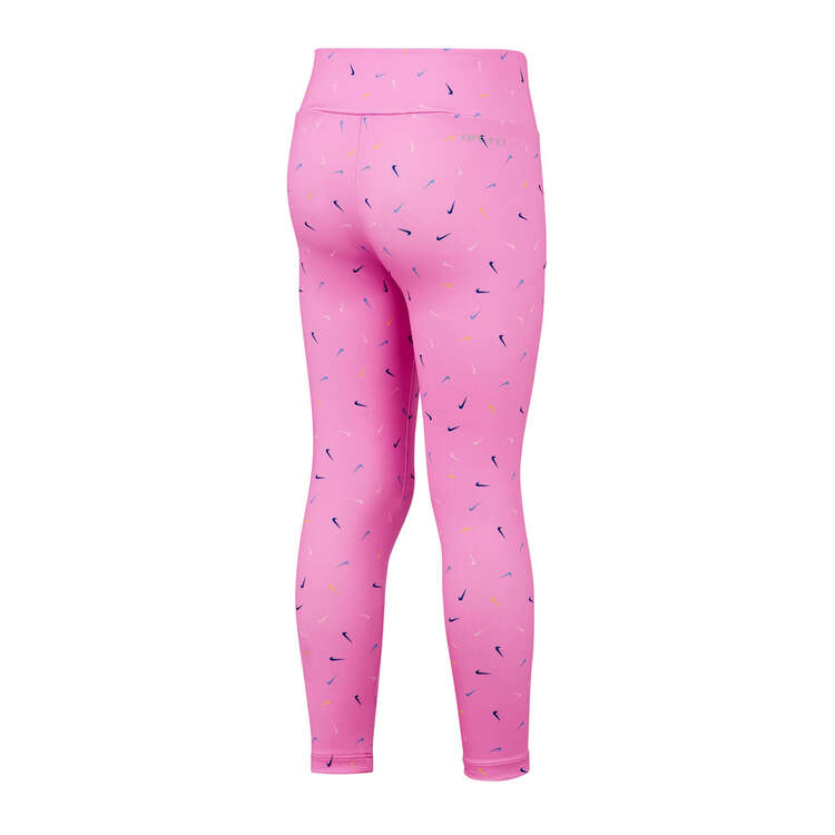 Nike Girls Swoosh Leggings, Pink/Print, rebel_hi-res