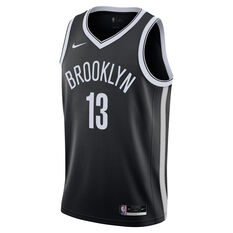 Nike Brooklyn Nets James Harden Mens Icon Swingman Jersey Black S, Black, rebel_hi-res