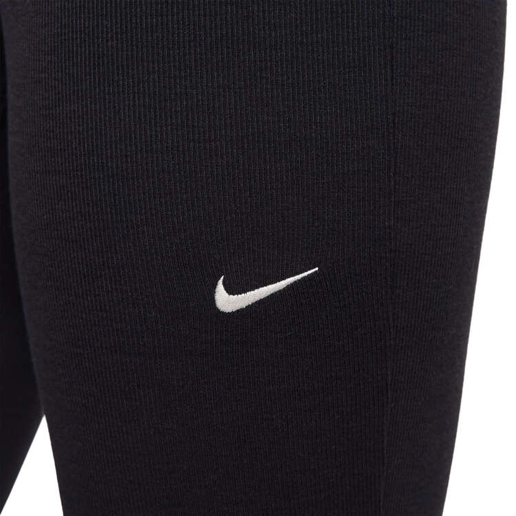 Nike Womens Sportswear Chill Knit Women's Tight Min-Rib Flared Leggings, Black, rebel_hi-res