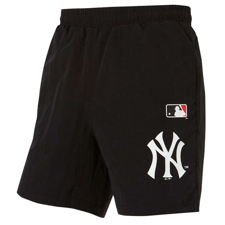 New York Yankees Mens Bailey Logo Shorts, Black, rebel_hi-res