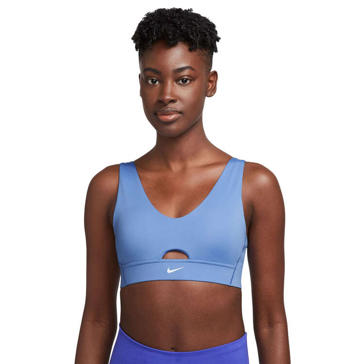 Nike Womens Indy Medium Support Padded Plunge Cutout Sports Bra Blue XXL