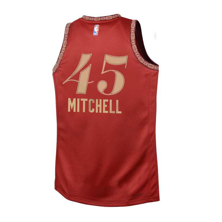 Nike Cleveland Cavaliers Donovan Mitchell 2023/24 City Edition Kids Basketball Jersey Red S, Red, rebel_hi-res
