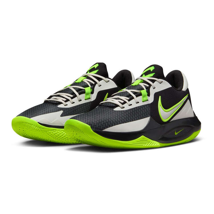 Nike Precision 6 Basketball Shoes, Black/Green, rebel_hi-res