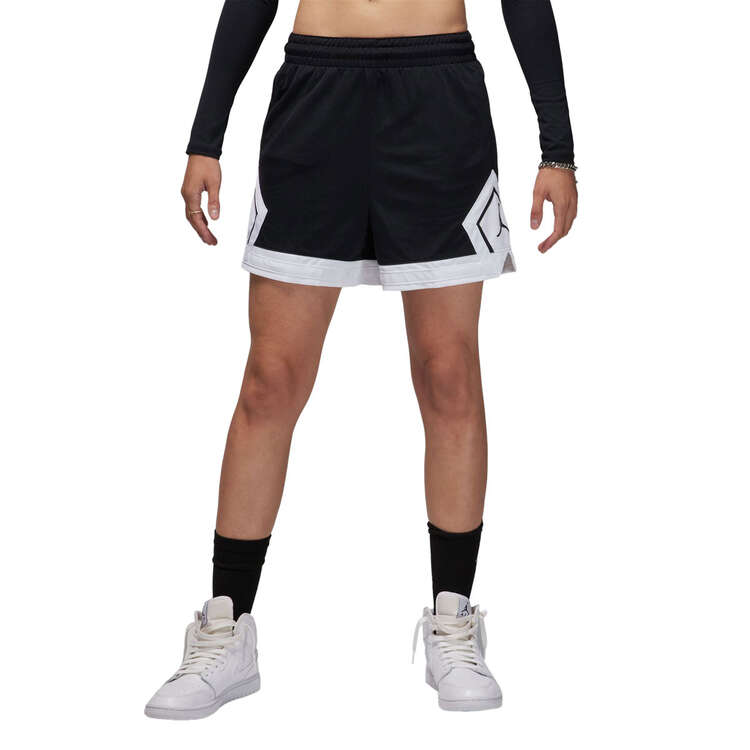 Jordan Womens Sport Diamond 4 Inch Shorts, Black, rebel_hi-res