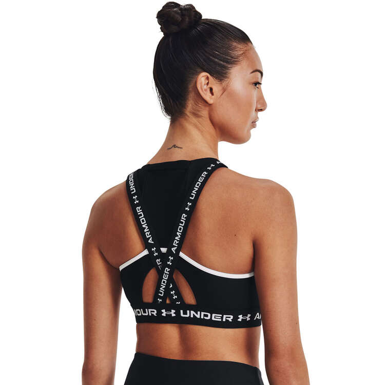 Under Armour Womens Mid Crossback Pocket Sports Bra Black XS