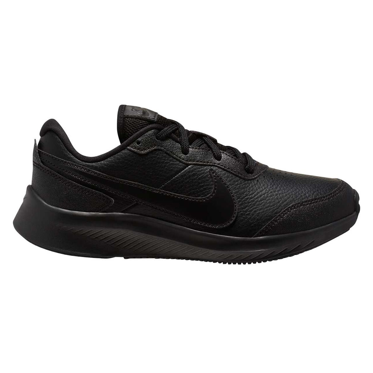 black nike leather shoes