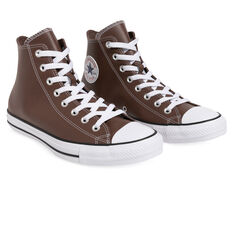 Converse Chuck Taylor All Star Faux Leather High Casual Shoes, Grey/White, rebel_hi-res