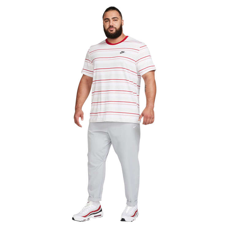 Nike Mens Sportswear Club Stripe Tee, White/Red, rebel_hi-res