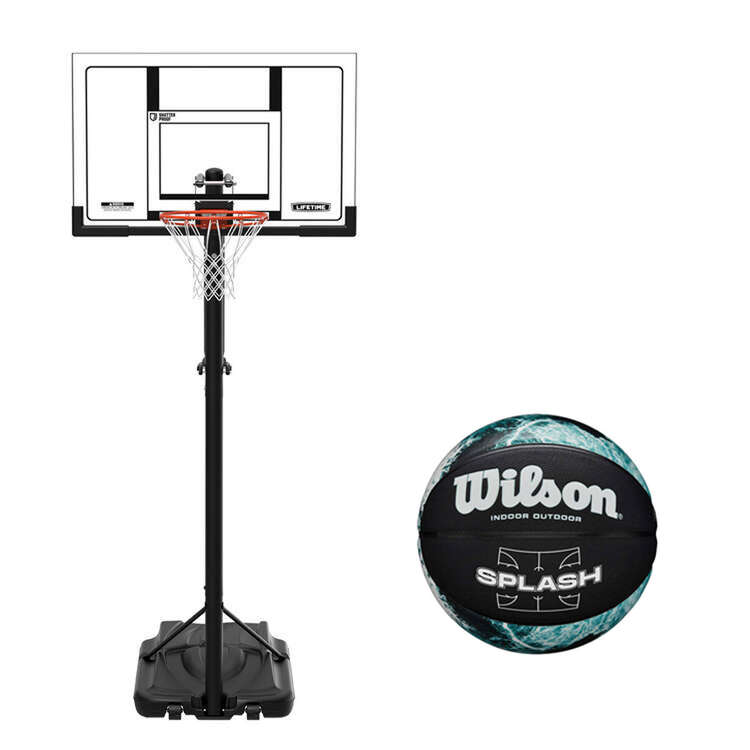 Basketball Lifetime 52 inch Hoop and Wilson Ball Set, , rebel_hi-res
