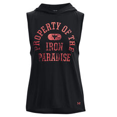 Under Armour Womens Project Rock Graphic Hooded Tank Black XS, Black, rebel_hi-res