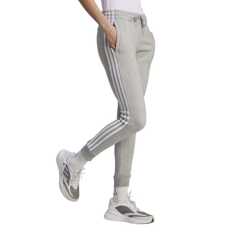 adidas Womens Essentials 3-Stripes Fleece Pants Grey XS, Grey, rebel_hi-res