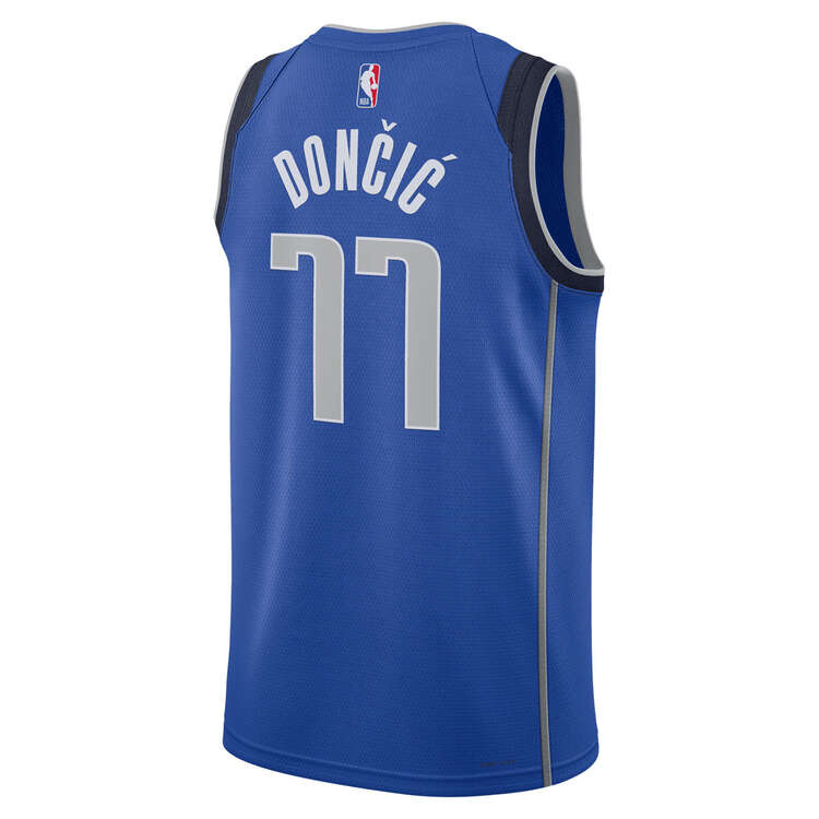 Dallas Mavericks Luka Dončić Mens Icon Edition 2023/24 Basketball Jersey Blue S, Blue, rebel_hi-res