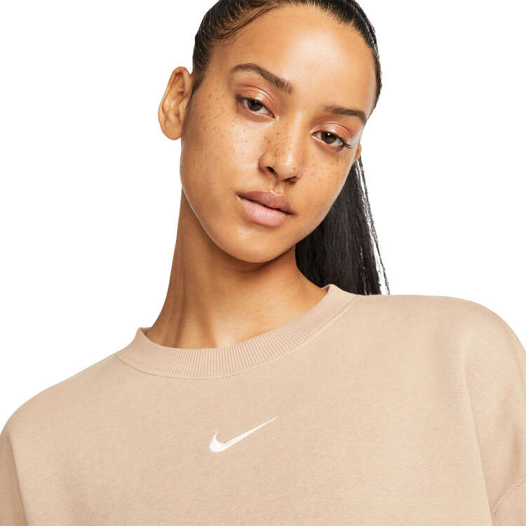 Nike Womens Sportswear Phoenix Fleece Oversized Crewneck Sweatshirt., Beige, rebel_hi-res