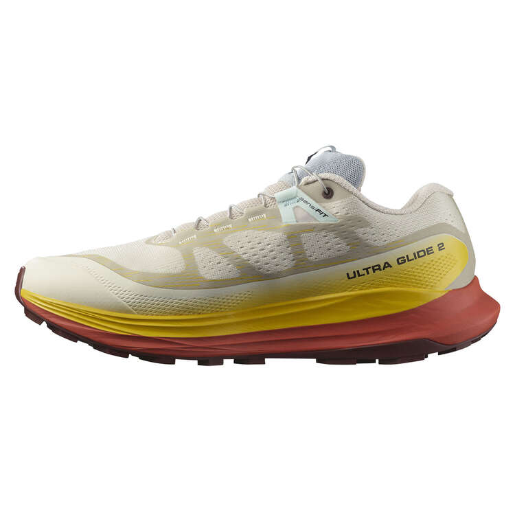 Salomon Ultra Glide 2 Mens Trail Running Shoes, White/Red, rebel_hi-res
